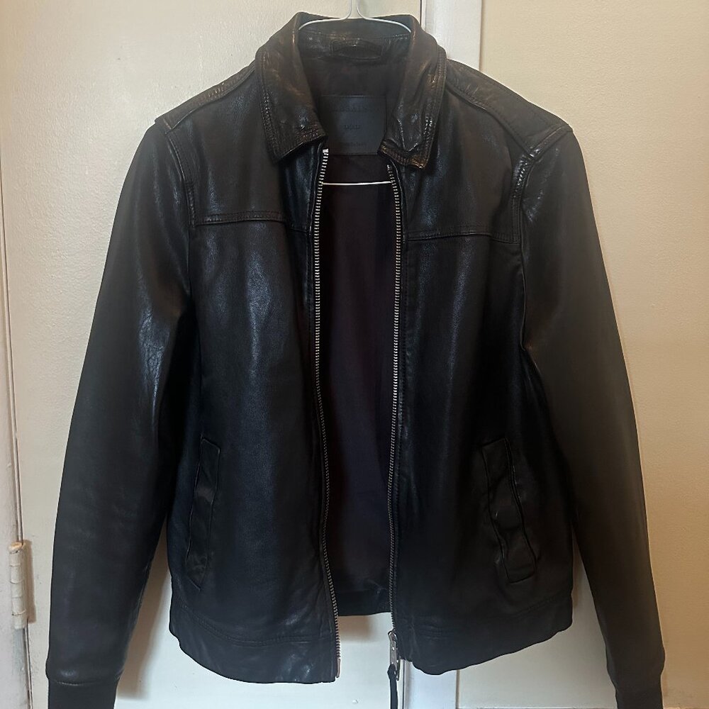 AllSaints All Saints Vieno Leather Jacket black small